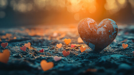 Fototapeta premium Romantic Love Concept for Valentine’s Day Card: Valentine's Day 