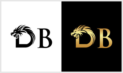 logo dragon letter D vector d...