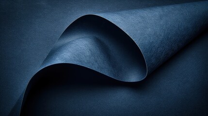 Abstract Dark Blue Textured Paper Curl.