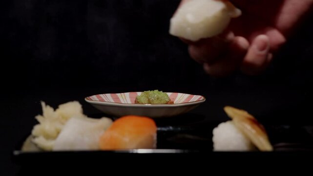 寿司ネタ、握り寿司の盛り合わせ、美味しいお寿司