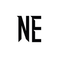 NE monogram logo design letter text name symbol monochrome logotype alphabet character simple logo