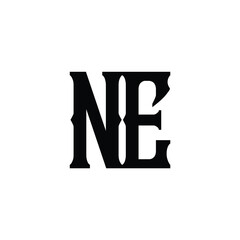 NE monogram logo design letter text name symbol monochrome logotype alphabet character simple logo