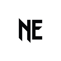 NE monogram logo design letter text name symbol monochrome logotype alphabet character simple logo