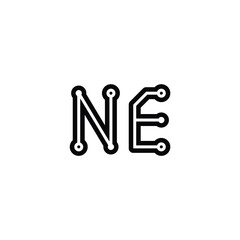 NE monogram logo design letter text name symbol monochrome logotype alphabet character simple logo