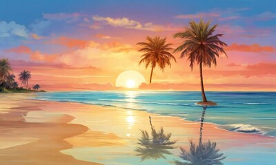 Fototapeta premium sunset over the sea