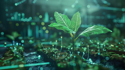 growth business hologram screen