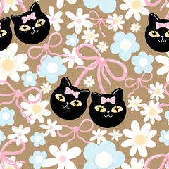 seamless pattern with cats