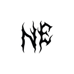 NE monogram logo design letter text name symbol monochrome logotype alphabet character simple logo