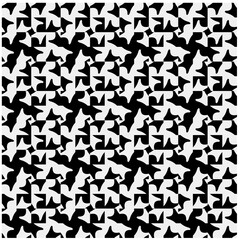 Seamless pattern with repeating abstract shapes.Black and white texture.Design element for prints, decoration, cover, textile,wallpaper, background, wrapping paper, clothing, fabric, package, cards.