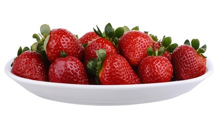 Fresh strawberries in a white bowl