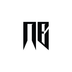 NE monogram logo design letter text name symbol monochrome logotype alphabet character simple logo