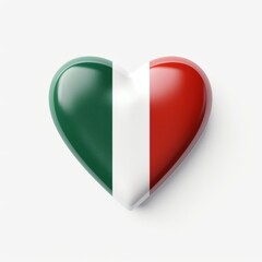 Heart symbol featuring the colors of the Italian flag, representing love for Italy's culture and heritage