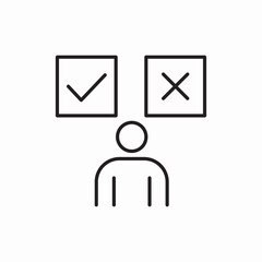 User testing choice icon vector sign