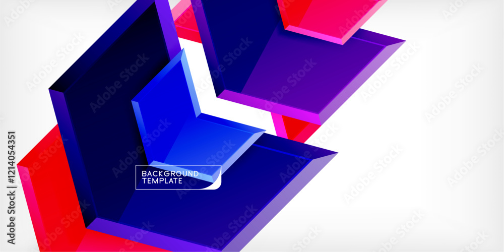 Poster vector 3d arrow techno design template