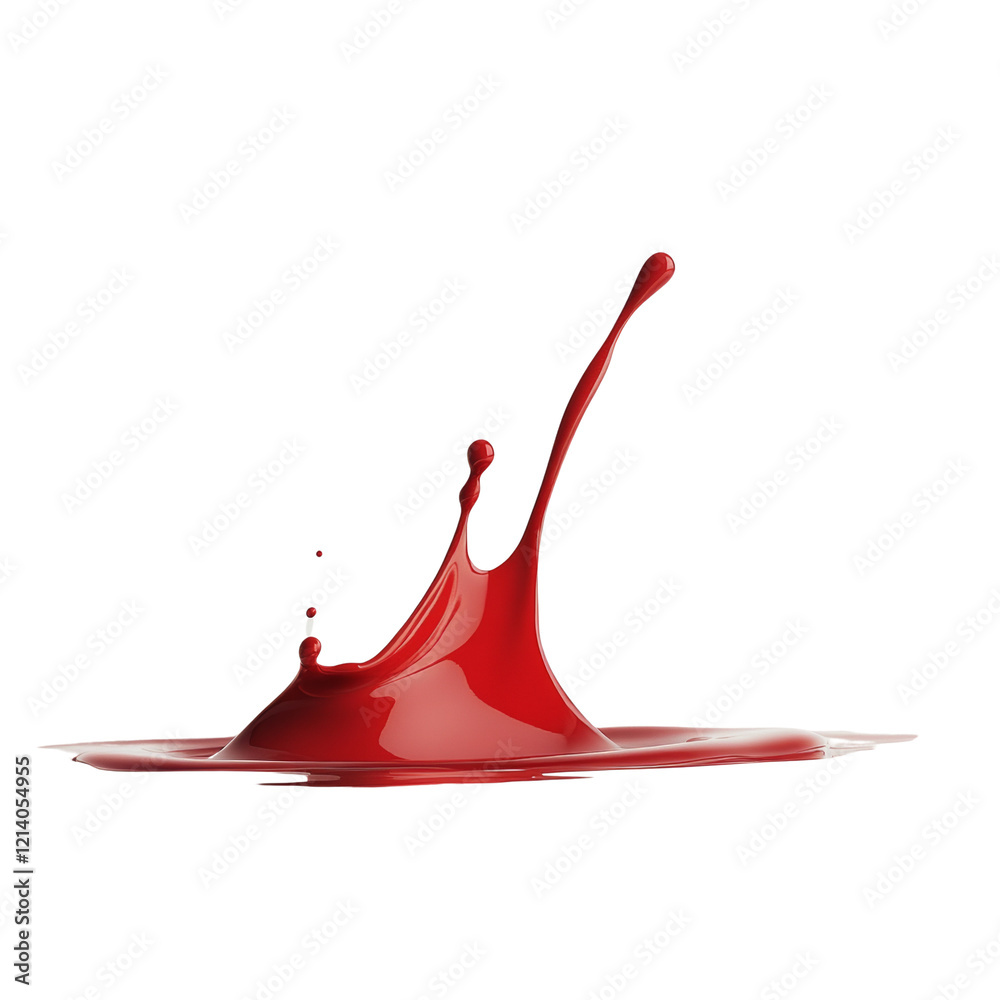 Aufkleber a vibrant red paint splash impacting a surface creates a dynamic and visually striking image.