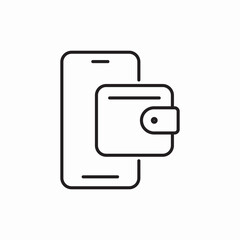 mobile bank phone wallet icon vector sign