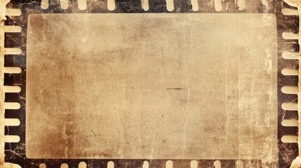 Naklejka premium Aged film strip with a distressed center area.