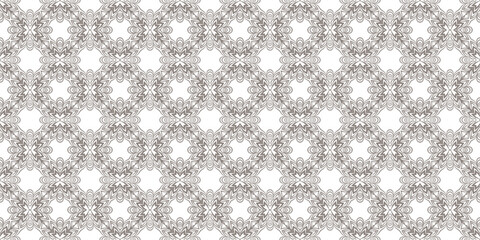 Seamless geometric pattern with floral abstract decoration. Vector illustration