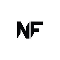 NF monogram logo design letter text name symbol monochrome logotype alphabet character simple logo