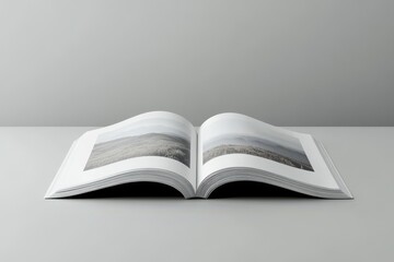 Open magazine with blank white page isolated on transparent background, 3D rendering
