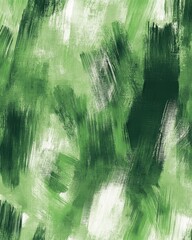 Abstract Green Brushstroke Painting Seamless Pattern Texture Background.