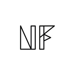 NF monogram logo design letter text name symbol monochrome logotype alphabet character simple logo