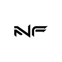 NF monogram logo design letter text name symbol monochrome logotype alphabet character simple logo