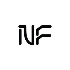 NF monogram logo design letter text name symbol monochrome logotype alphabet character simple logo