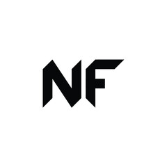 Fototapeta premium NF monogram logo design letter text name symbol monochrome logotype alphabet character simple logo