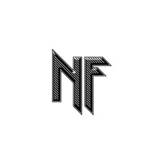 NF monogram logo design letter text name symbol monochrome logotype alphabet character simple logo