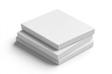 Realistic white blank packaging box mockup, isolated on transparent background, 3D rendering