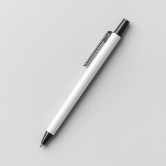 Realistic white blank pen mockup, isolated on transparent background, 3D rendering
