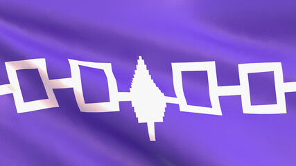 3D Render - Iroquois Confederate Flag Waving in the Wind