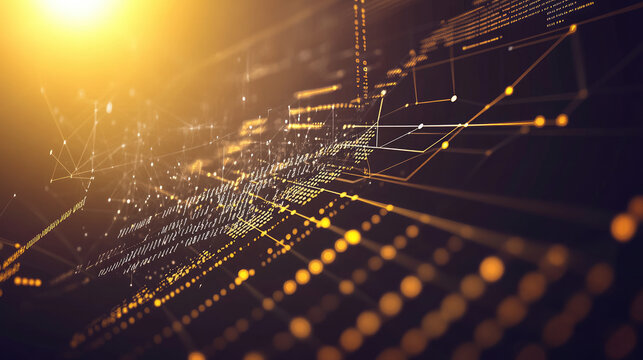 Abstract Digital Background, Binary Code and AI Algorithms in Motion, Ideal for Tech - Themed Visuals and Representing the Digital Realm