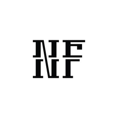 NF monogram logo design letter text name symbol monochrome logotype alphabet character simple logo