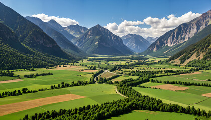Fototapeta premium Majestic Mountain Valley Landscape