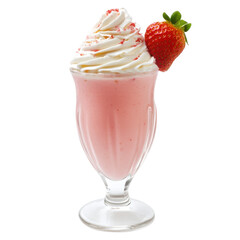 Sweet Strawberry Milkshake Image on transparent background.