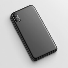 Black blank phone case mockup, isolated on transparent background, 3D rendering