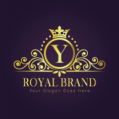 Letter Y luxury gold logo concept