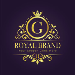 Letter G luxury gold logo concept