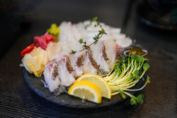 a fresh plate of sashimi

