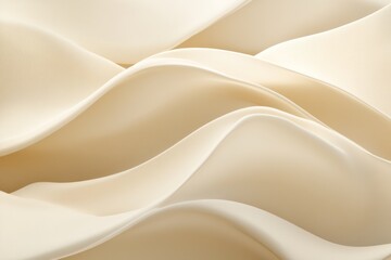 Obraz premium Creamy Beige Fabric Waves, Soft Light, Abstract Background, Design Texture
