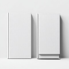 Naklejka premium Blank white Hardcover Book cover mockup, front and back side view, isolated on transparent background, 3D rendering