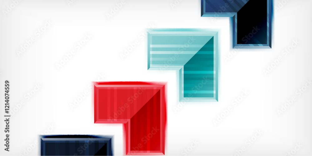 Poster Arrow symbols created with 3d effects and line texture geometric abstract background