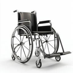 Fototapeta premium Modern Chrome Wheelchair Medical Equipment Disability Aid Mobility Chair