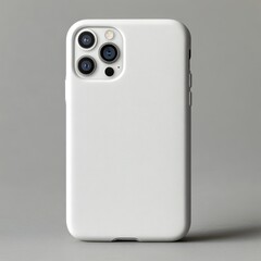 Blank white phone case mockup, isolated on transparent background, 3D rendering