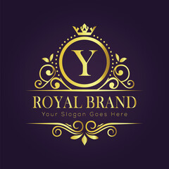 Letter Y luxury gold logo concept