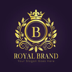 Letter B luxury gold logo concept