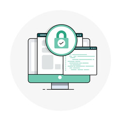 Penetration Testing Icon Representing Security Vulnerability Analysis and Exploitation Testing for Cyber Defense