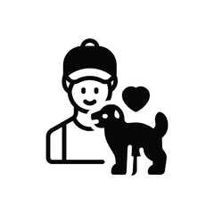 Black solid icon for veterinarian